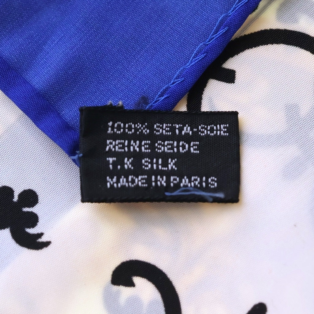 HERMES(エルメス) カレ90 馬柄 ブルー系 シルク レディース