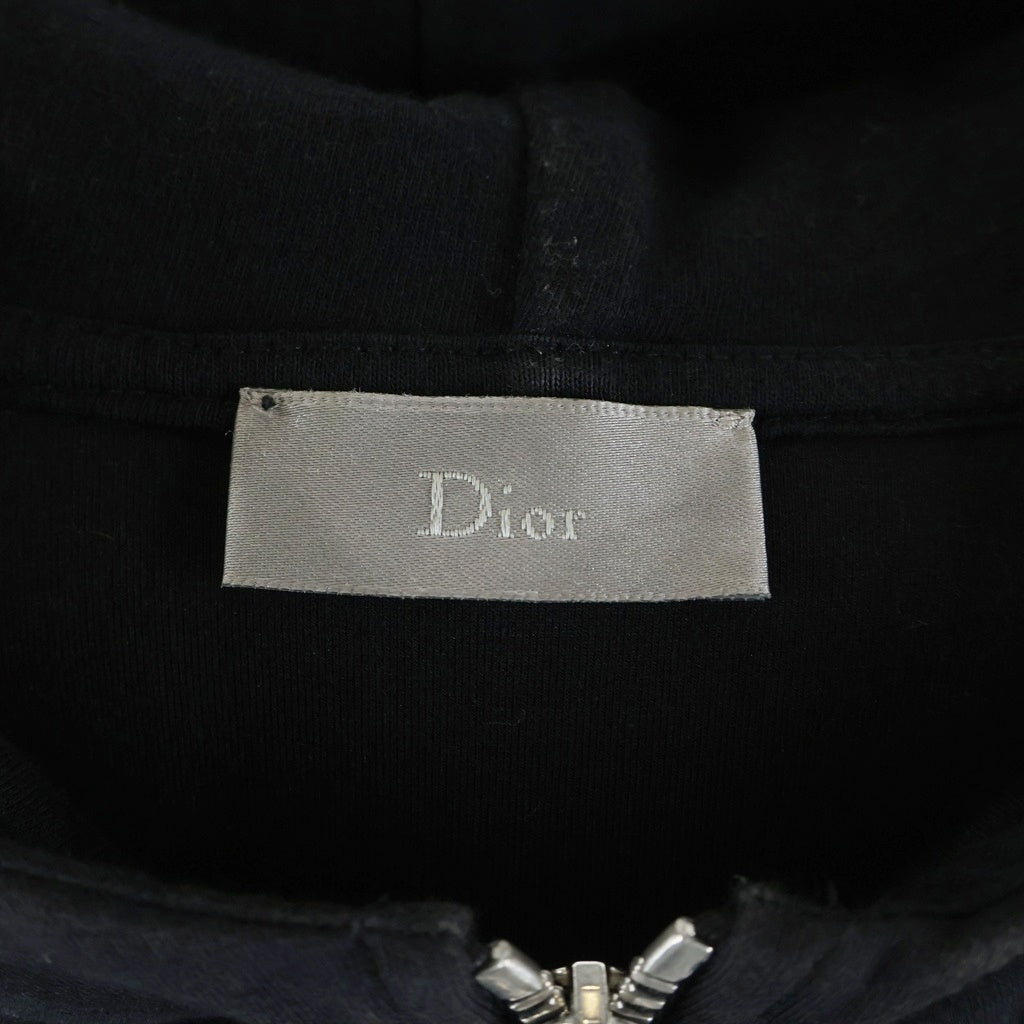 Dior HOMME(ディオールオム) 17AW ハーフジップフーデッドサイドラインノースリーブパーカー ブラック 763J206Y0438