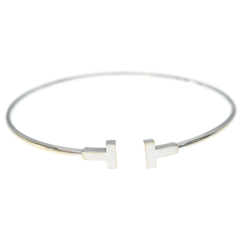 TIFFANY & Co.(ティファニー) Tワイヤー ブレスレット バングル ホワイトゴールド Au750WG レディース