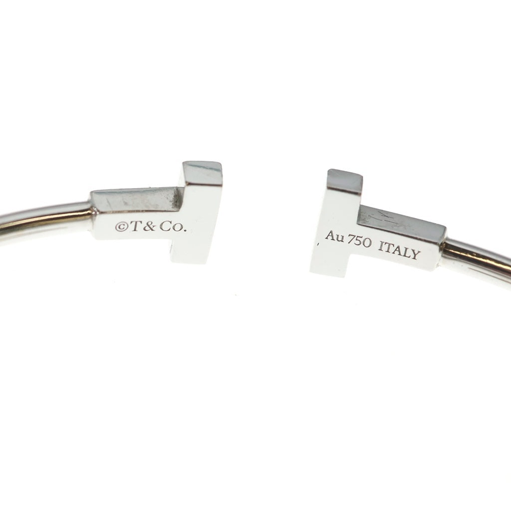 TIFFANY & Co.(ティファニー) Tワイヤー ブレスレット バングル ホワイトゴールド Au750WG レディース