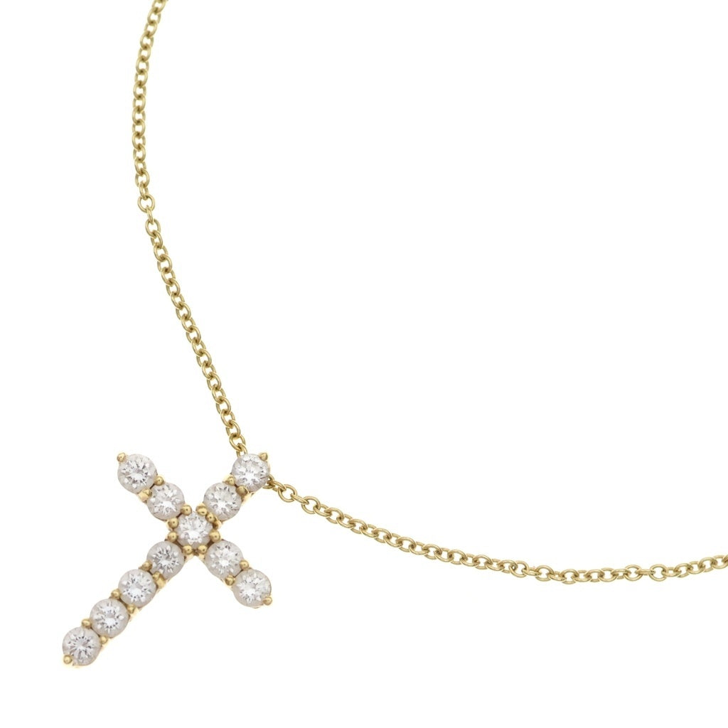 TIFFANY & Co.(ティファニー) スモールクロス ダイヤ ネックレス ペンダント チェーン ゴールド Au750 レディース