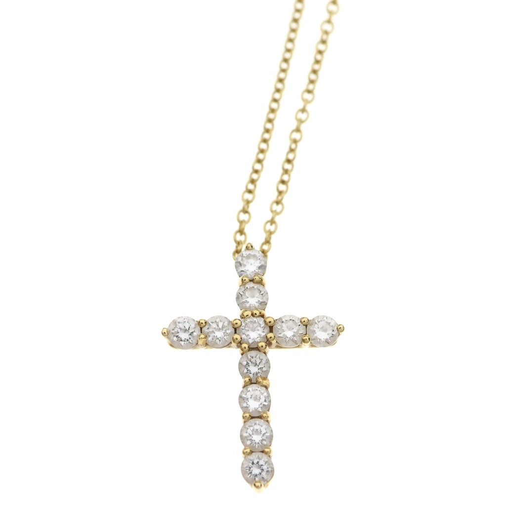 TIFFANY & Co.(ティファニー) スモールクロス ダイヤ ネックレス ペンダント チェーン ゴールド Au750 レディース