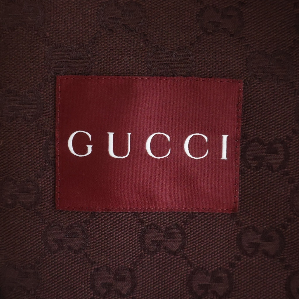 GUCCI(グッチ) GGファブリック キャンバス ラインストーン 中綿 ジップアップ ジャケット バーガンディ 852739