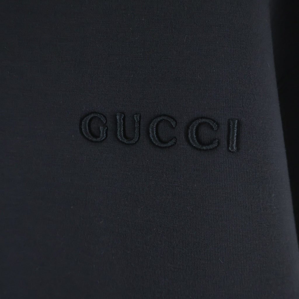 GUCCI(グッチ) ロゴ刺繍 プルオーバー スウェット パーカー フーディー ブラック 824343