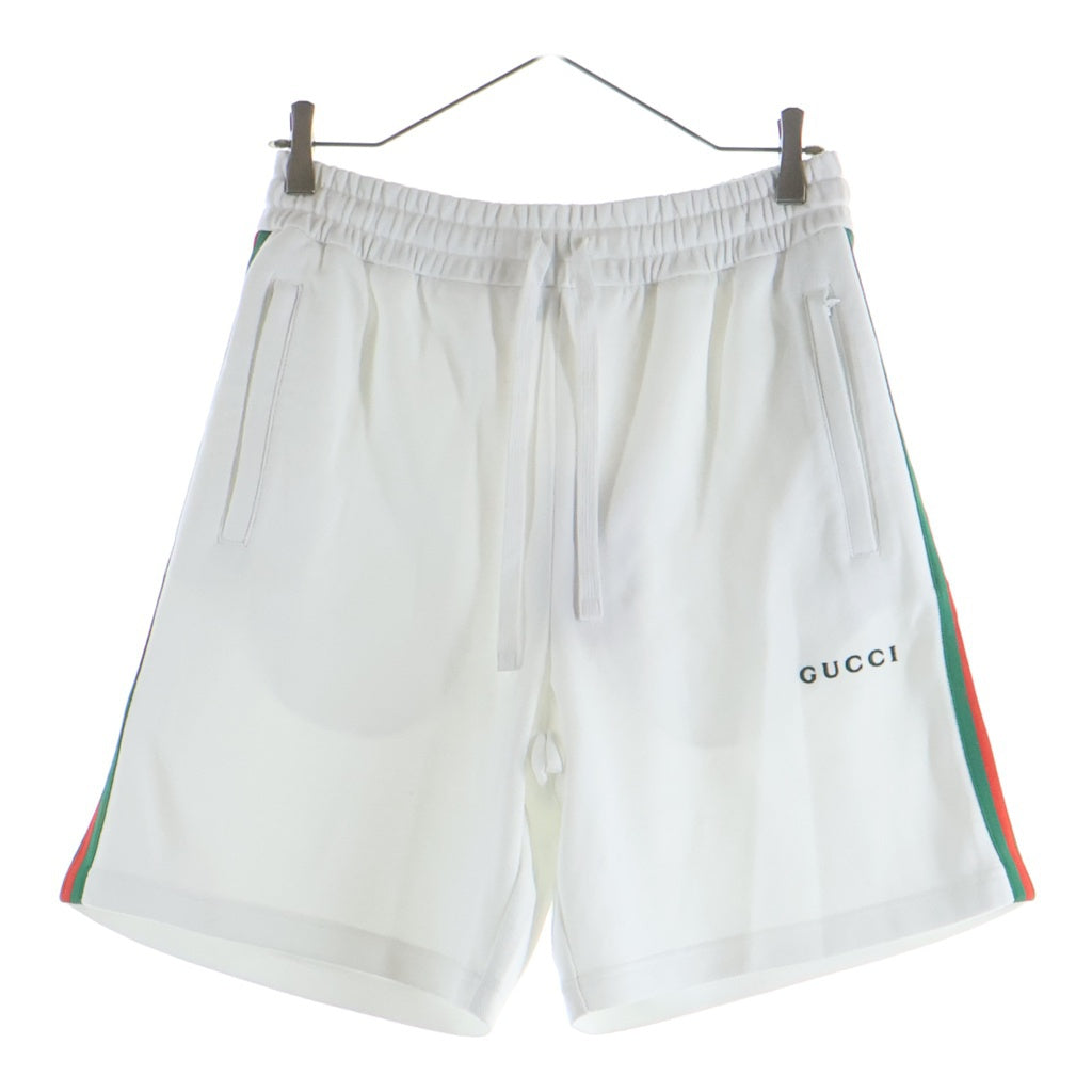 GUCCI ウェブストライプ グッチ ハーパン　ショートパンツ　ハーフパンツ48 GUCCI(グッチ) ロゴ刺繍 ウェブストライプ コットンジャージー ハーフ
