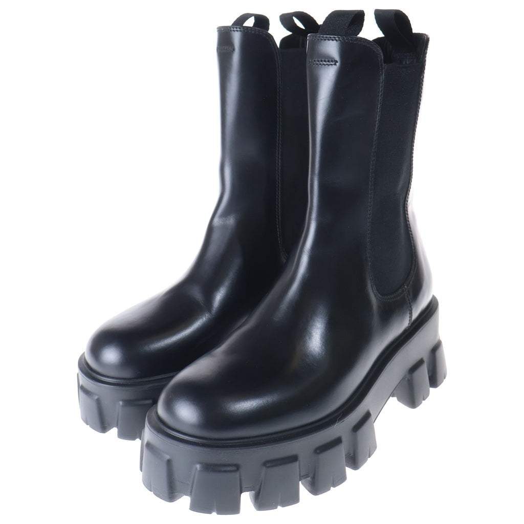 PRADA(プラダ) モノリス サイドゴアブーツ ブラック レザー #36 1/2 レディース
