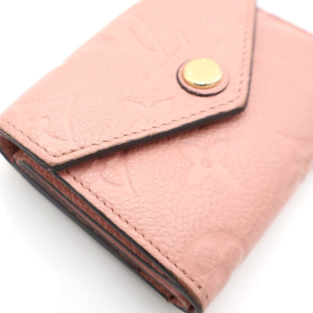 LOUIS VUITTON(ルイヴィトン) アンプラント ポルトフォイユゾエ 三つ折り財布 コンパクトウォレット コインケース ピンク レザー M62936 ゴールド金具 レディース
