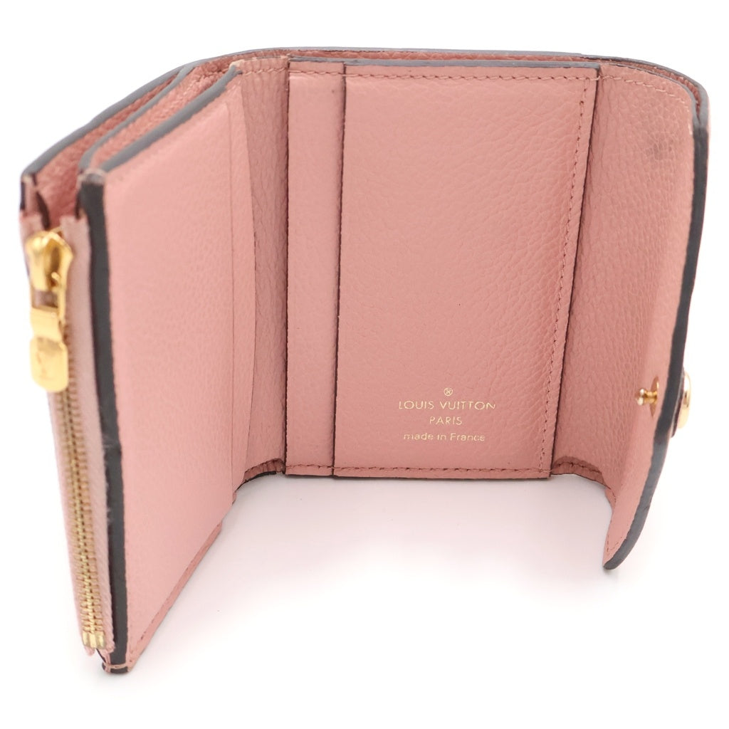 LOUIS VUITTON(ルイヴィトン) アンプラント ポルトフォイユゾエ 三つ折り財布 コンパクトウォレット コインケース ピンク レザー M62936 ゴールド金具 レディース