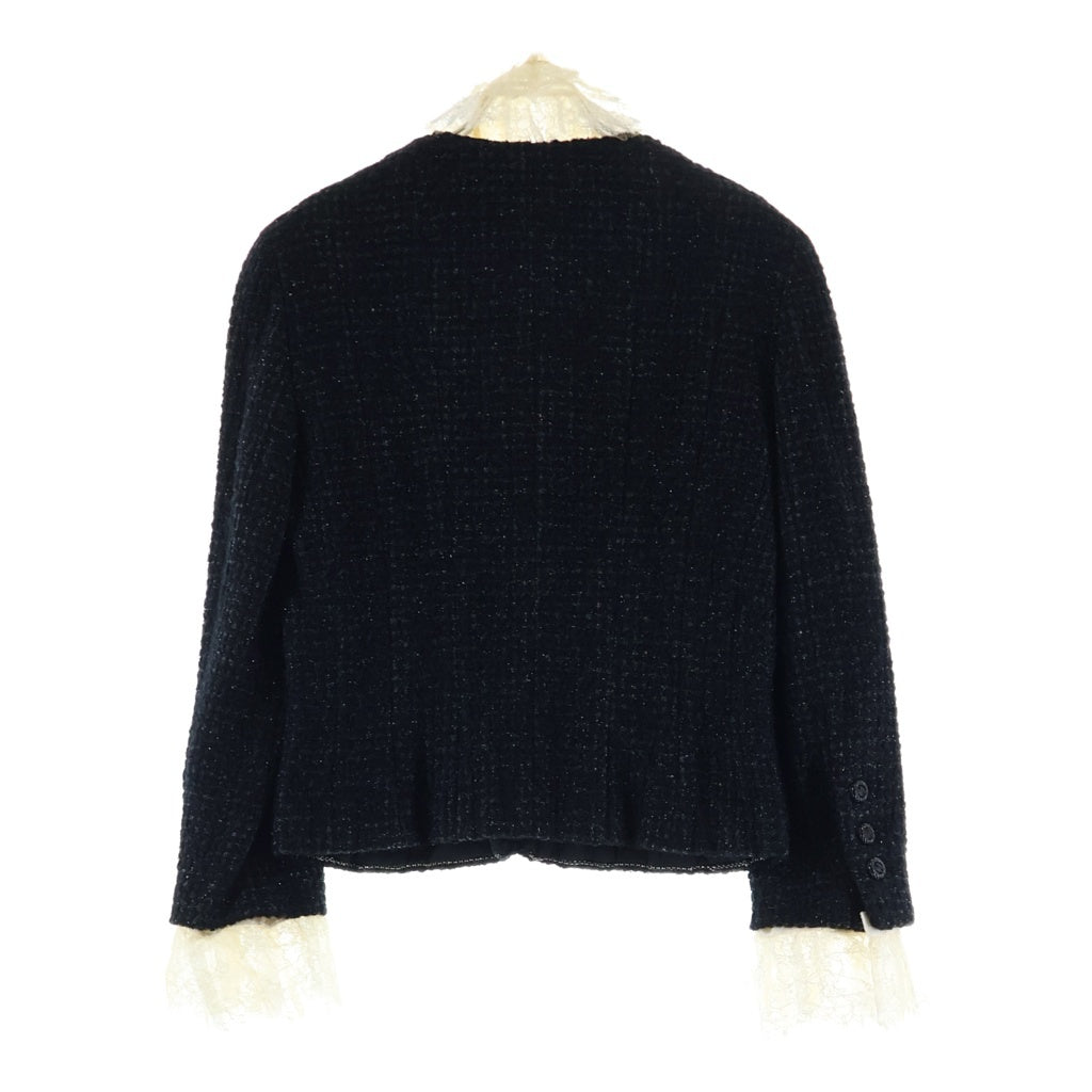 CHANEL(シャネル) ツイードジャケット ブラック 38 レース×3 レディース