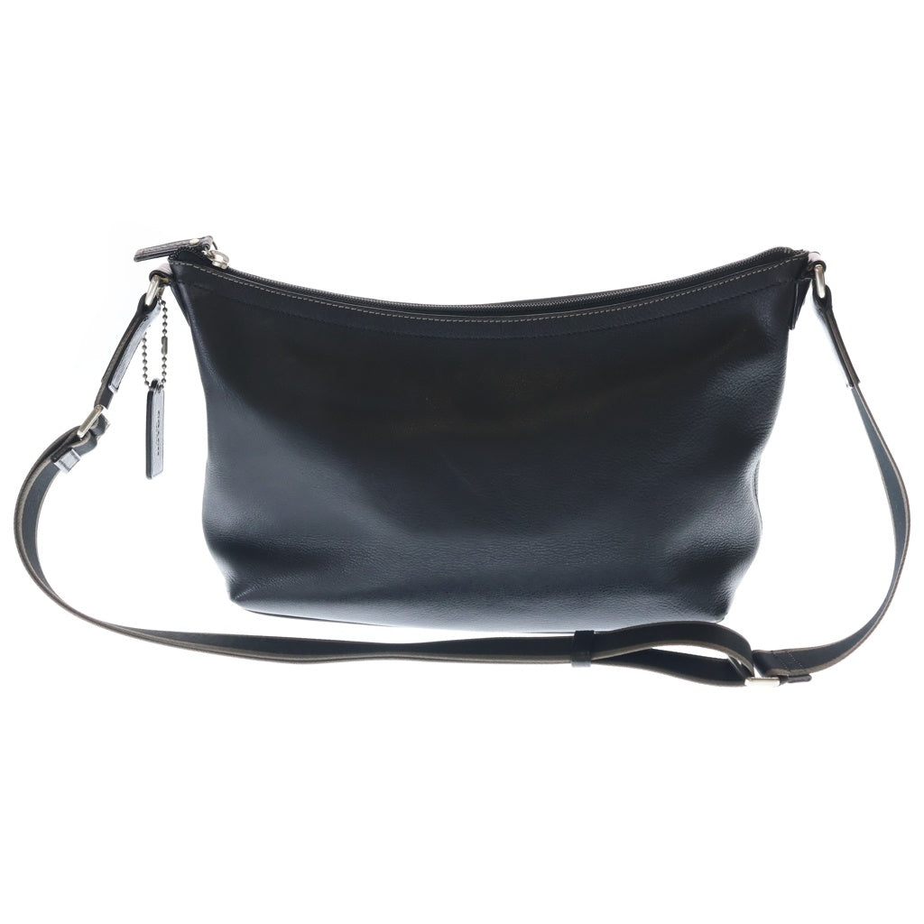 COACH(コーチ) エンボスロゴ レザー ショルダーバッグ シルバー金具 ブラック
