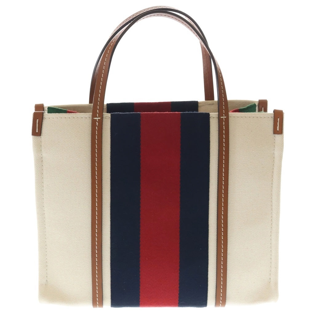GUCCI(グッチ) インターロッキングG キャンバス レザー 2WAY ハンド ショルダー トートバッグ アイボリー/ブラウン 727728 レディース