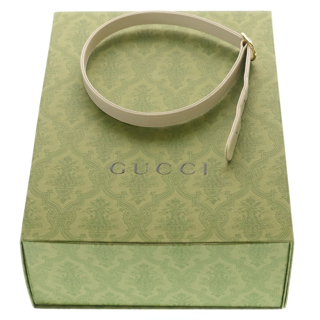GUCCI(グッチ) ジョッキー レザー ワンショルダーバッグ ゴールド金具 ホワイト 636709 レディース