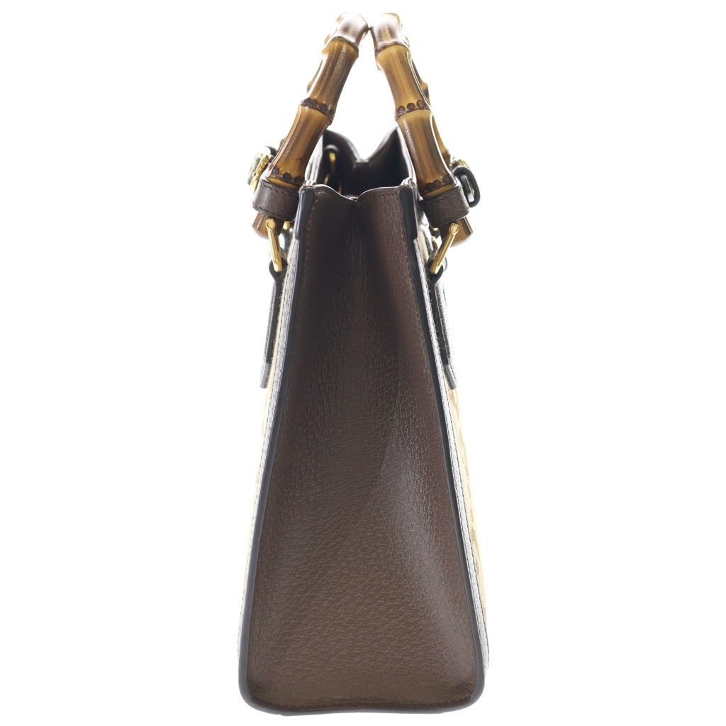 GUCCI(グッチ) ジャンボGG ダイアナ バンブー スモール キャンバス レザー 2WAY ハンド ショルダーバッグ ブラウン 660195 レディース