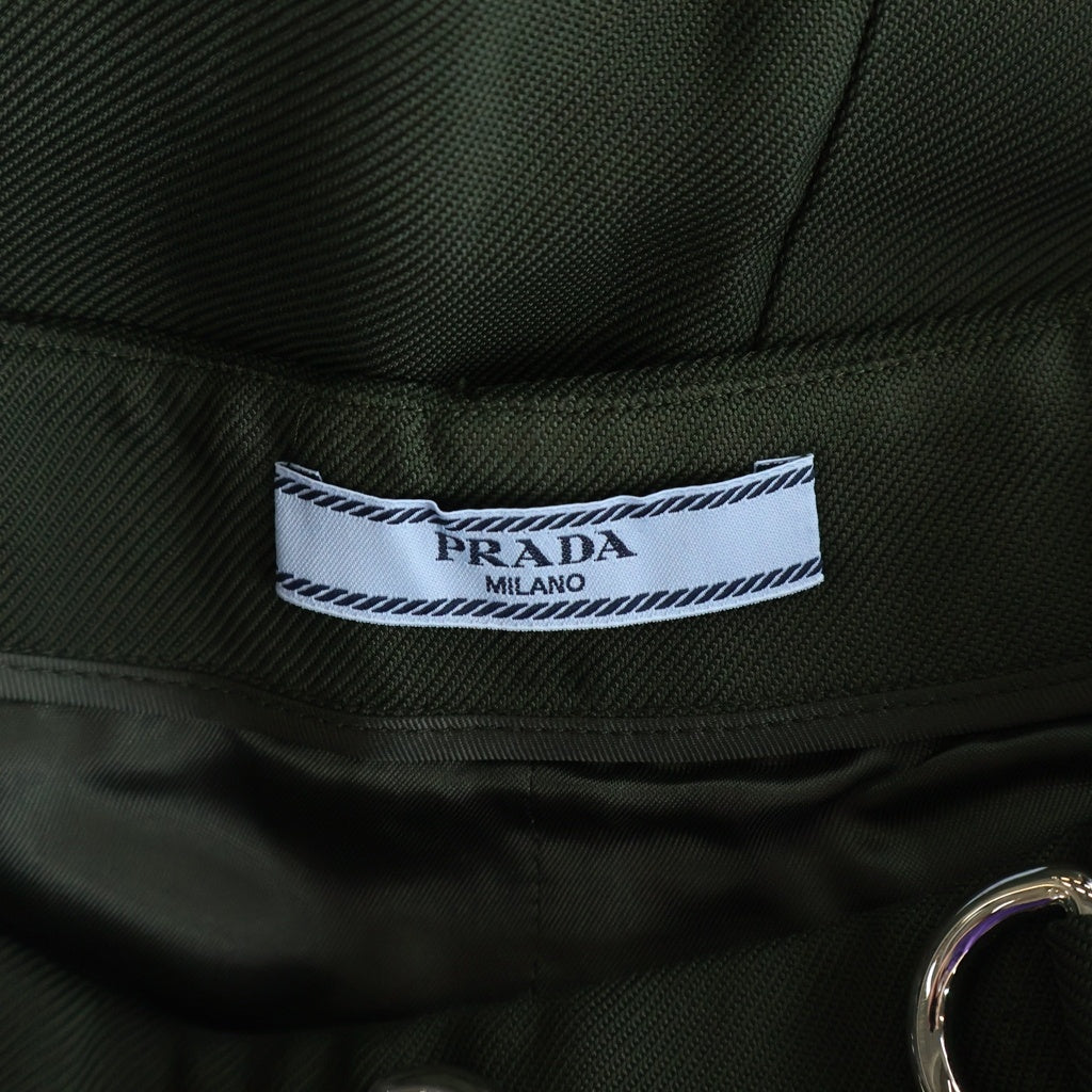 PRADA(プラダ) ラップ レイヤード ミディアム スカート カーキ レディース