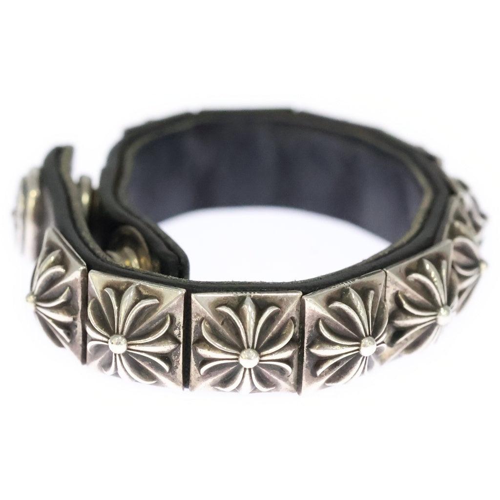 CHROME HEARTS(クロムハーツ) ZERO STUD SNGL ROW ゼロピラミッド スタッズ シングルロー ブレスレット シルバー/ブラック