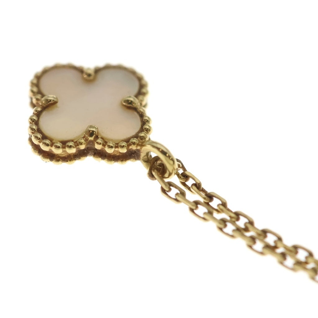 Van Cleef & Arpels(ヴァンクリーフアンドアーペル) スウィートアルハンブラ マザーオブパール ネックレス ペンダント チェーン ゴールド×ホワイト Au750YG 2.8g VCARF69100 レディース