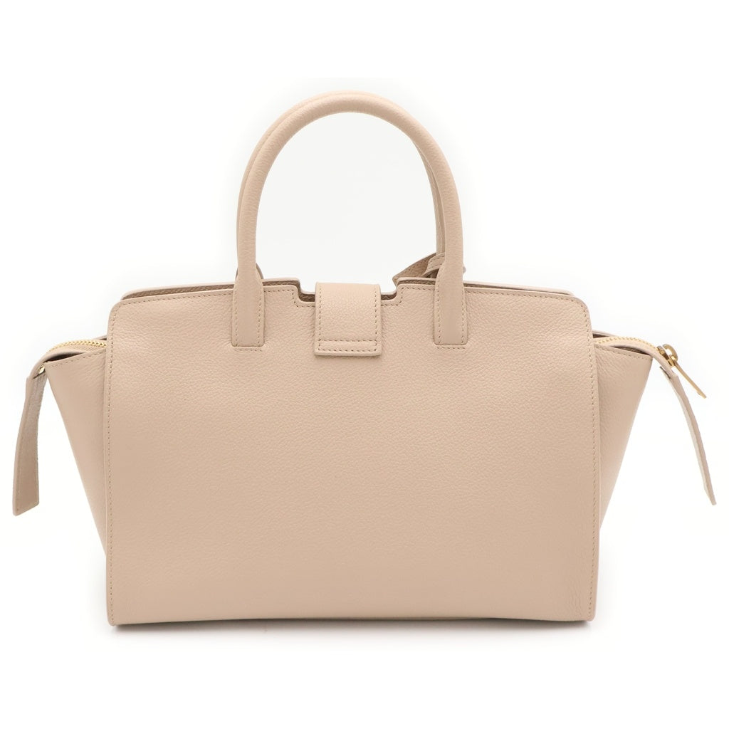 SAINT LAURENT PARIS(サンローランパリ) ベイビーダウンタウンカバス カサンドラロゴプレート レザー 2WAY ハンド ショルダーバッグ ゴールド金具 ベージュ 635346 レディース