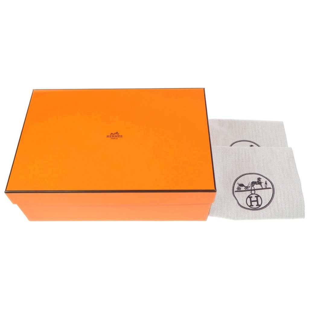 HERMES(エルメス) モカシン -パリ コンスタンス Hロゴ レザー ローカットシューズ ローファー ブラック レディース