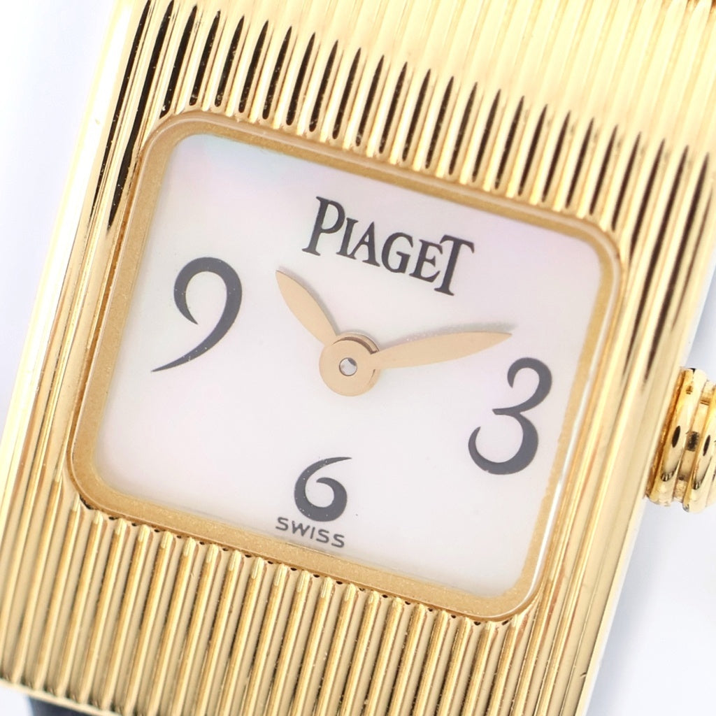 PIAGET(ピアジェ) ミスプロトコール シェル文字盤 クォーツウォッチ 腕時計 K18YG イエローゴールド/ネイビー 5222 レディース