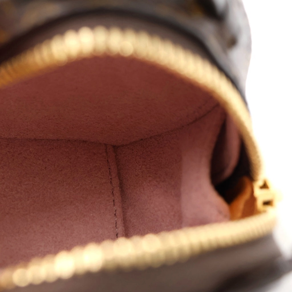 LOUIS VUITTON(ルイヴィトン) モノグラム ポルトクレ パピー レザー キーホルダー ポーチ ケース バッグチャーム ブラウン M80254 ゴールド金具 レディース