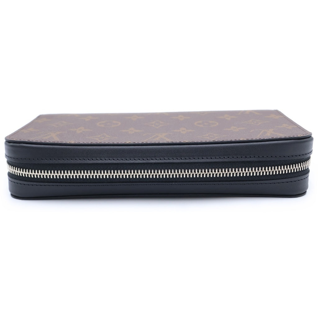 LOUIS VUITTON(ルイヴィトン) モノグラムマカサー ジッピーXL ロングウォレット 財布 カードケース ブラウン レザー×PVC M61506 ゴールド金具 レディース