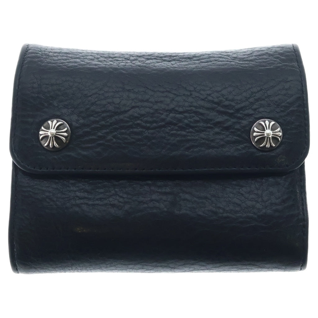 CHROME HEARTS(クロムハーツ) WAVE MINI ウェーブミニ レザーウォレット 財布 ブラックBCA373