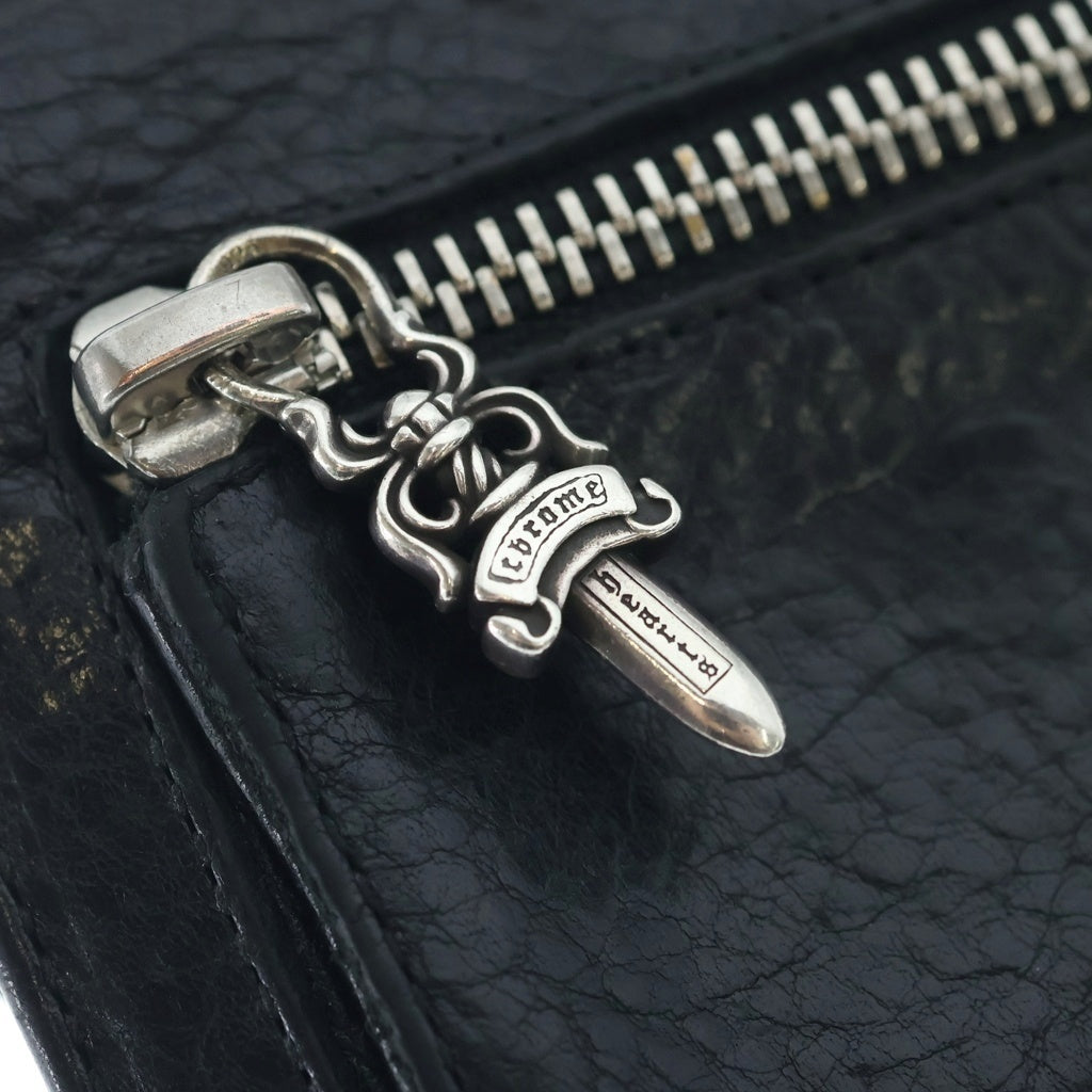 CHROME HEARTS(クロムハーツ) WAVEウォレット ミニ ブラック レザー 財布