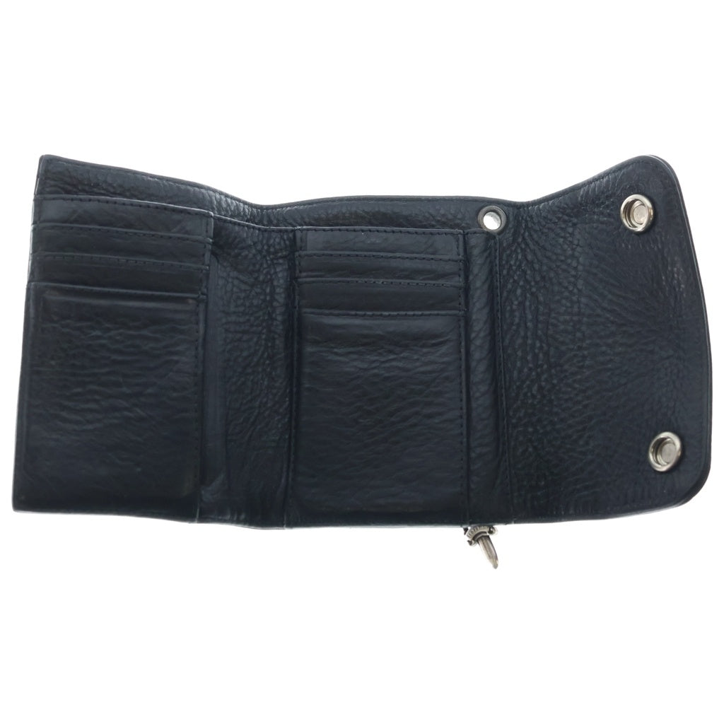 CHROME HEARTS(クロムハーツ) WAVEウォレット ミニ ブラック レザー 財布