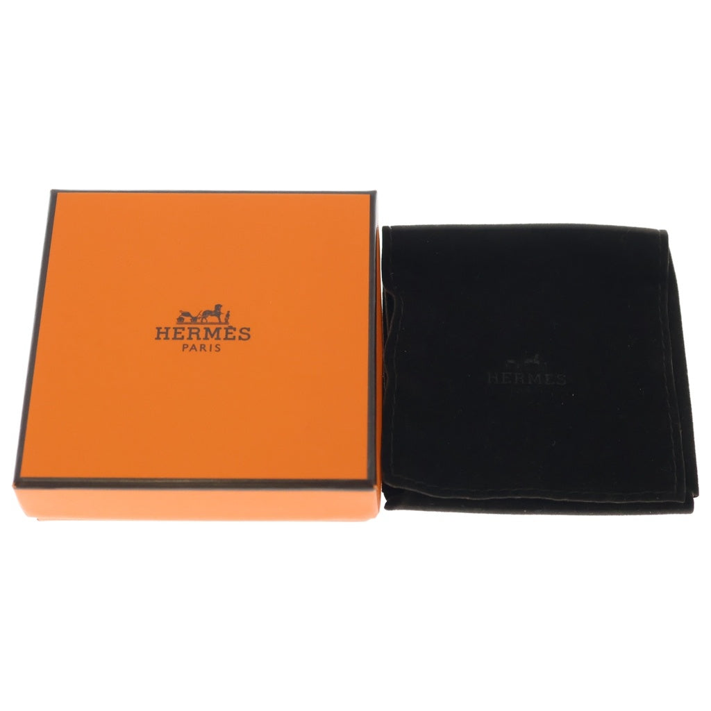 HERMES(エルメス) ビーアピ ドゥブルトゥール レザー 2連 ブレスレット シルバー金具 ブルー/ホワイト レディース