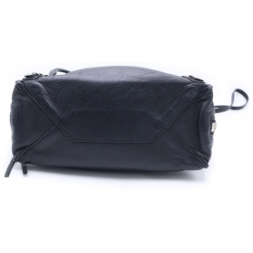 BALENCIAGA GOLF(バレンシアガゴルフ) ペーパーミニ 2WAYバッグ サイドジップ ハンドバッグ ショルダーバッグ ブラック レザー 357333 シルバー金具 レディース