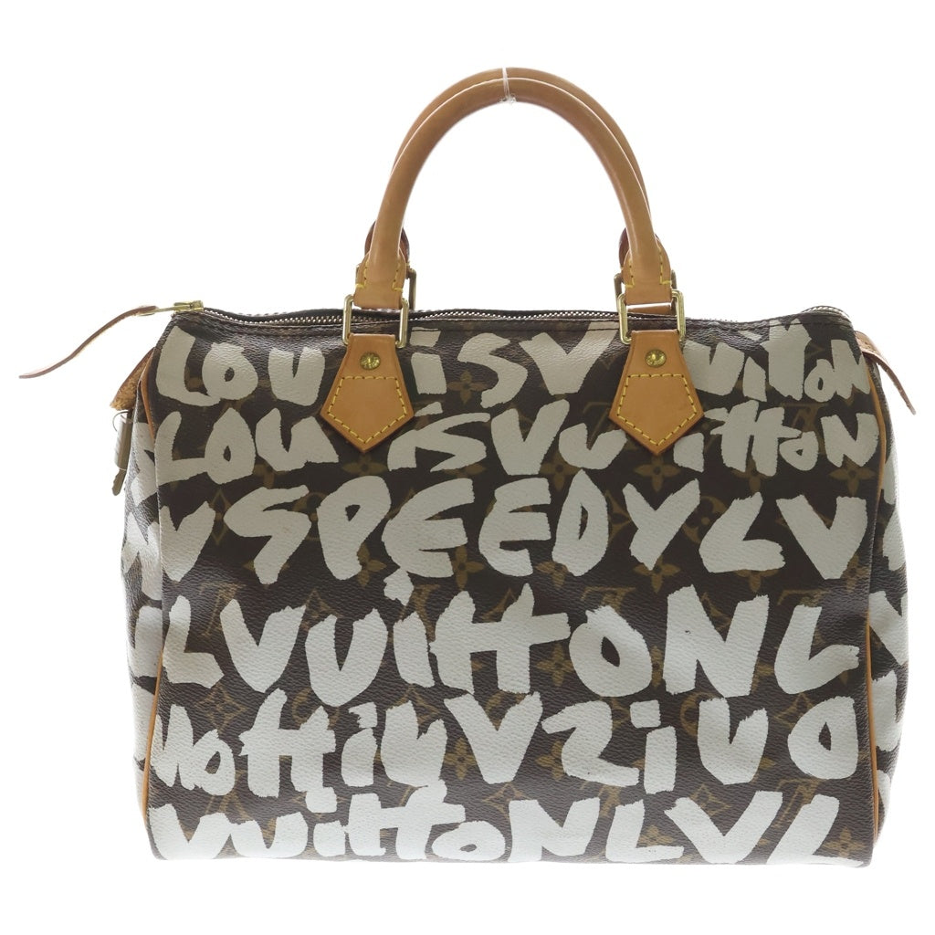 LOUIS VUITTON(ルイヴィトン) モノグラムグラフィティ スピーディ30 ハンドバッグ ボストンバッグ ブラウン レザー×PVC M92195 ゴールド金具 レディース
