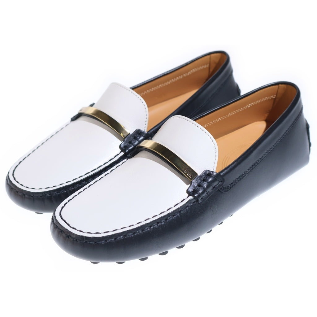 TOD'S(トッズ) トッズ ローファー ブラック×ホワイト レザー #36 2/1 レディース