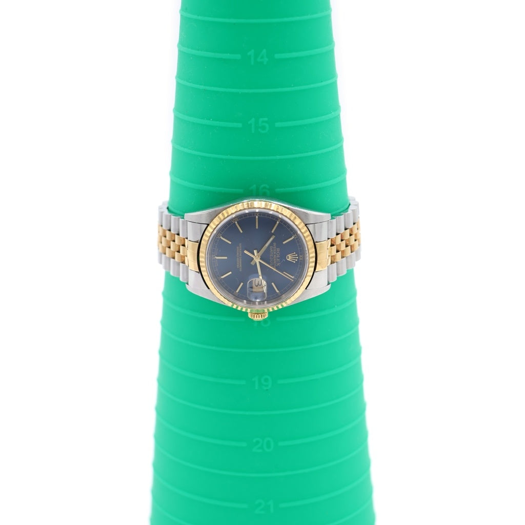 ROLEX(ロレックス) デイトジャスト 青文字盤 自動巻き 腕時計 K18YG イエローゴールド/シルバー 16233