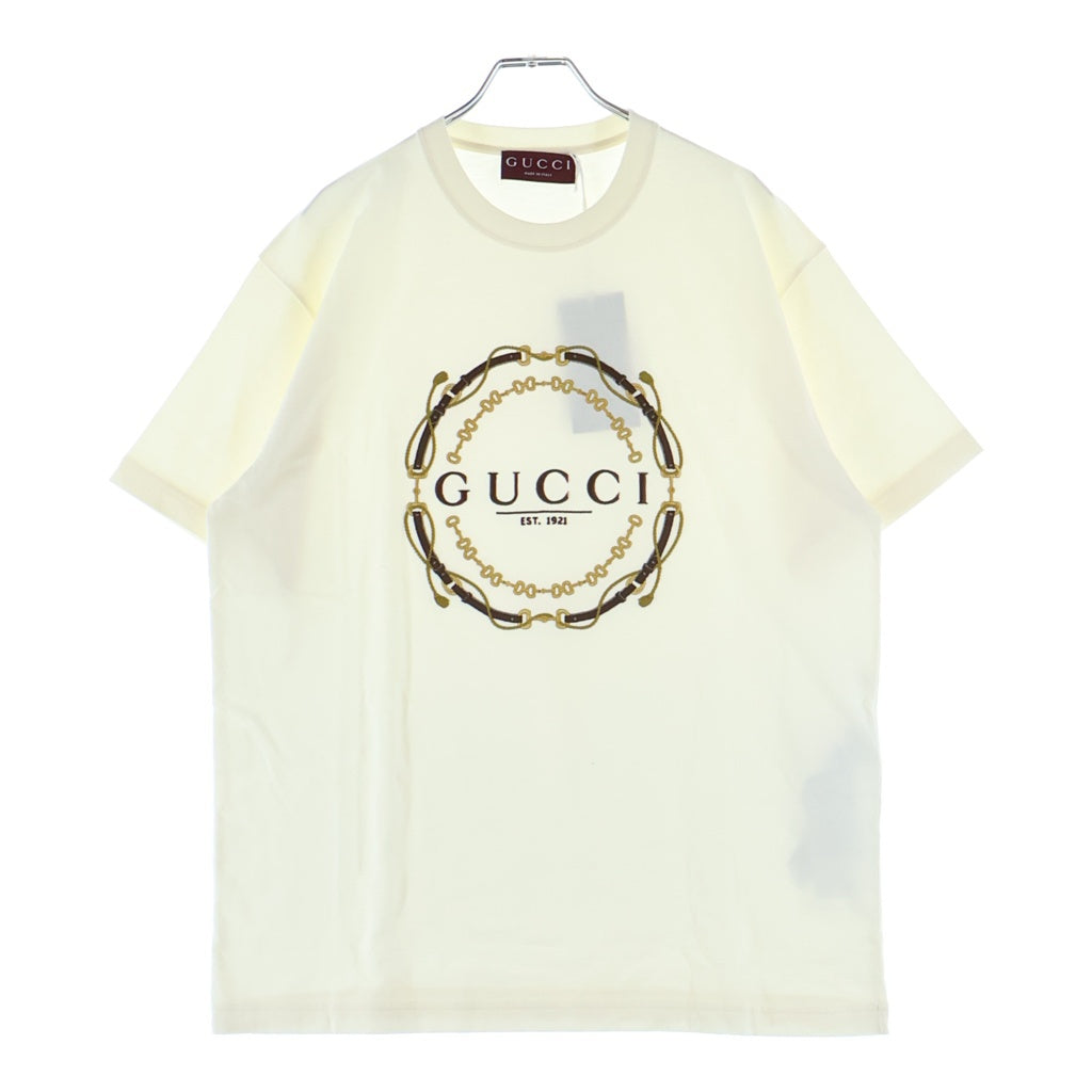 GUCCI(グッチ) ホースビット ロゴ刺繍 クルーネック 半袖Tシャツ 