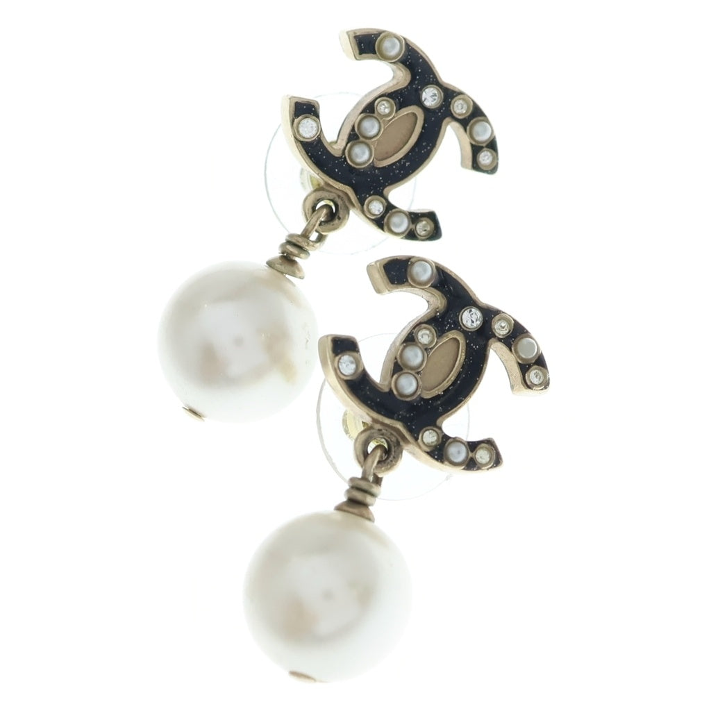 CHANEL(シャネル) ココマーク フェイクパール GP ピアス 07A ゴールド/ブラック レディース