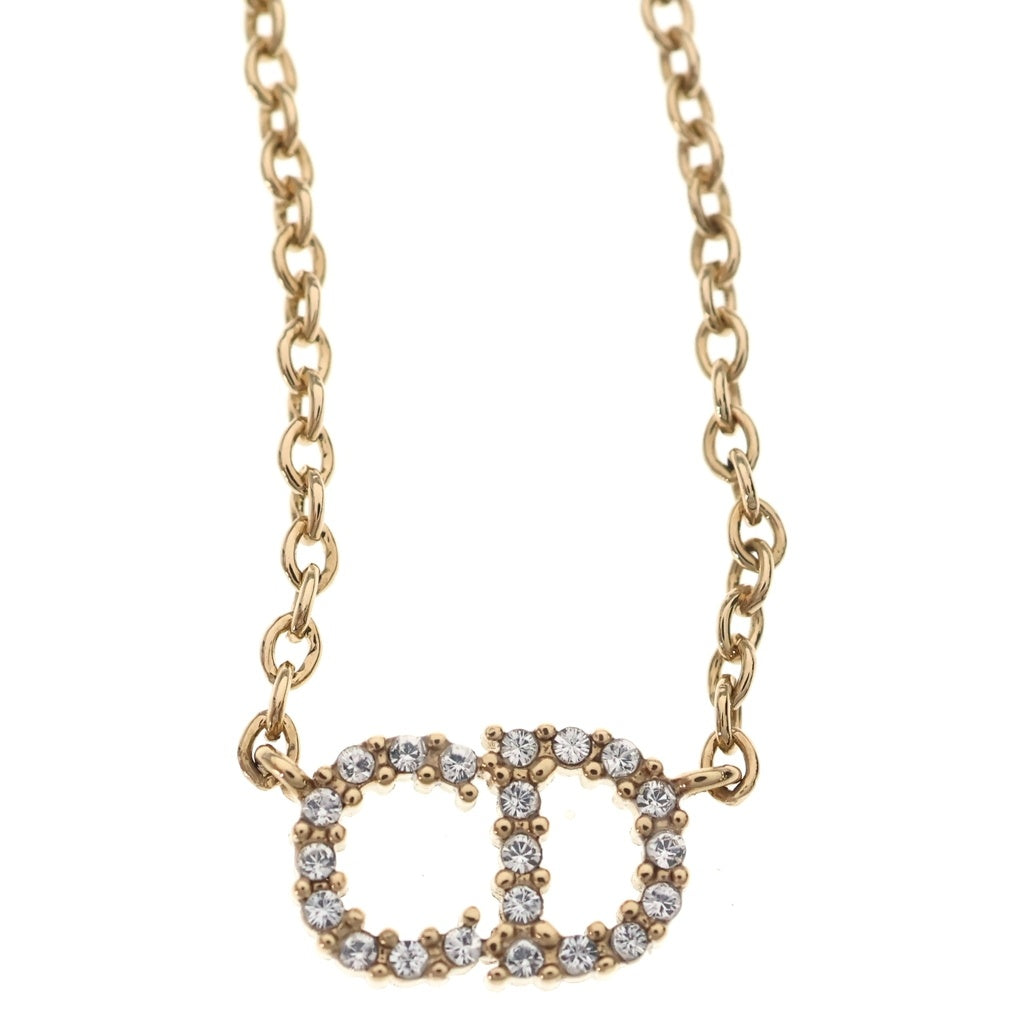 Christian Dior(クリスチャンディオール) Clair D Lune ネックレス ラインストーン ゴールド レディース