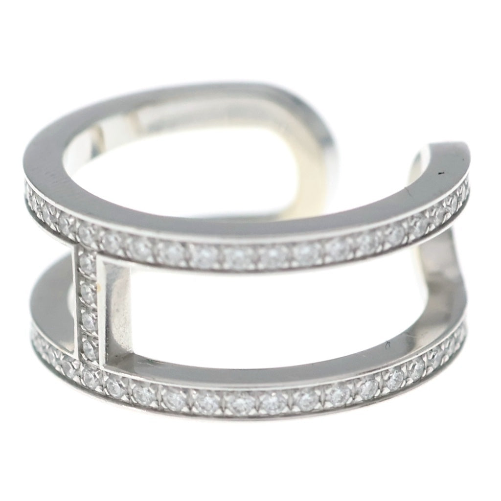 HERMES(エルメス) エヴァー シェーヌダンクル ダイヤ リング シルバー Au750WG D0.59ct #51 6.0g レディース