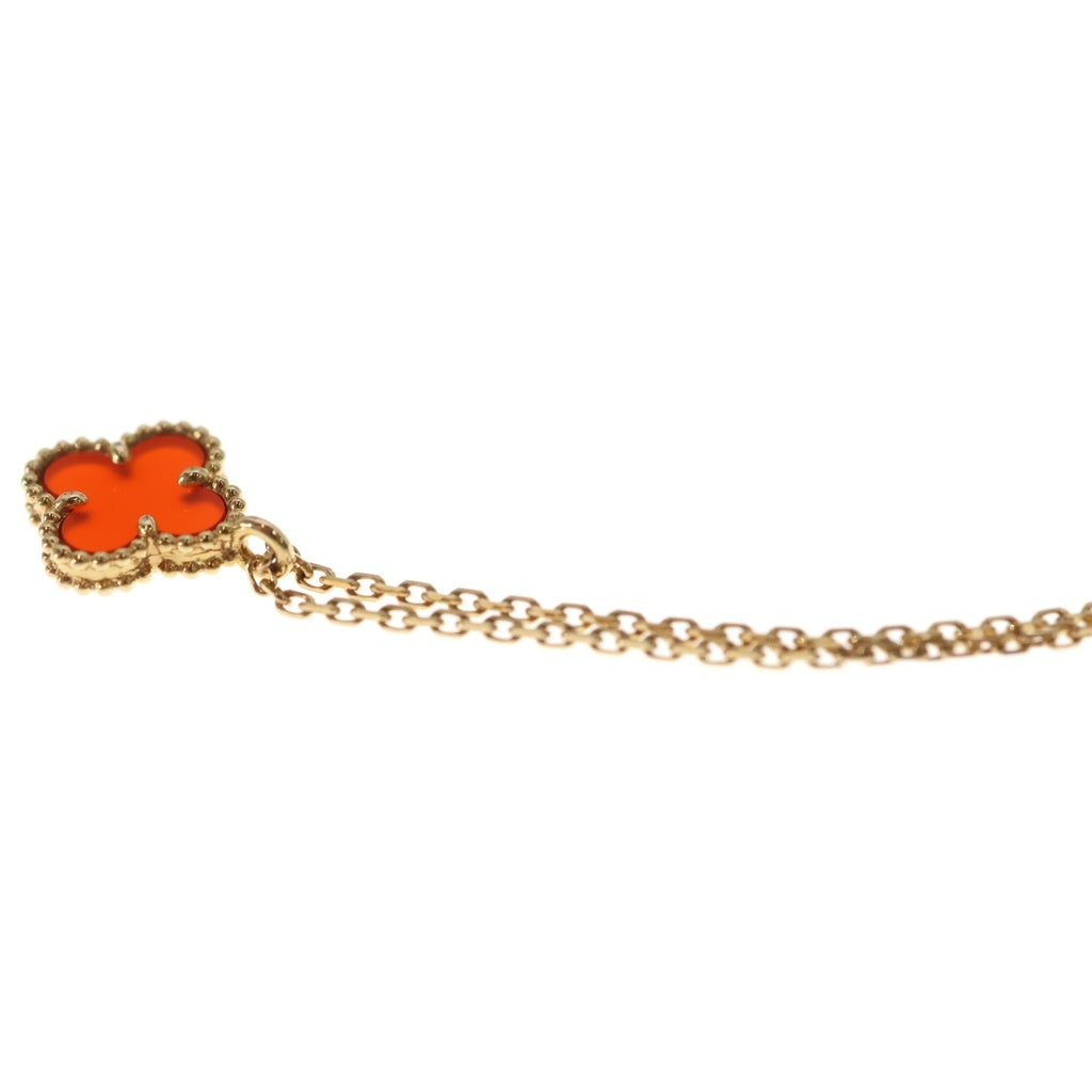 Van Cleef & Arpels(ヴァンクリーフアンドアーペル) スウィートアルハンブラ カーネリアン Au750 K18PG ネックレス ピンクゴールド/レッド レディース