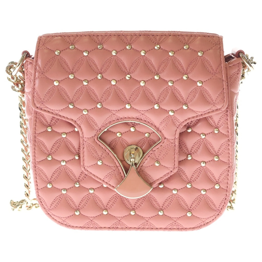 BVLGARI(ブルガリ) ディーヴァドリーム チェーンショルダーバッグ ミニバッグ ピンク レザー ゴールド金具 レディース