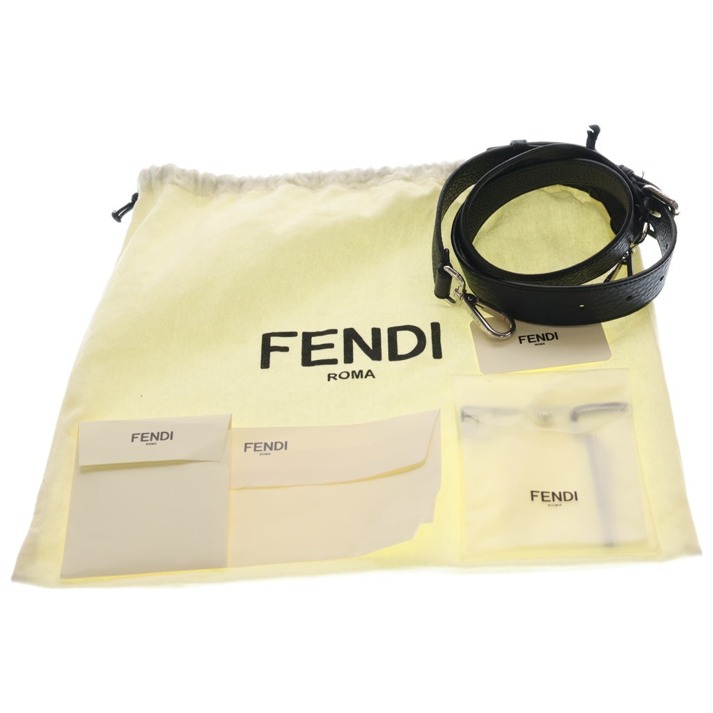 FENDI(フェンディ) ピーカブー スモール レザー 2WAY ハンド ショルダーバッグ シルバー金具 ブラック レディース
