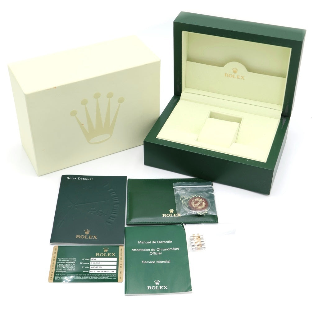 ROLEX(ロレックス) デイトジャスト シェル文字盤 10Pダイヤ 自動巻き 腕時計 K18YG イエローゴールド/シルバー 116233NG