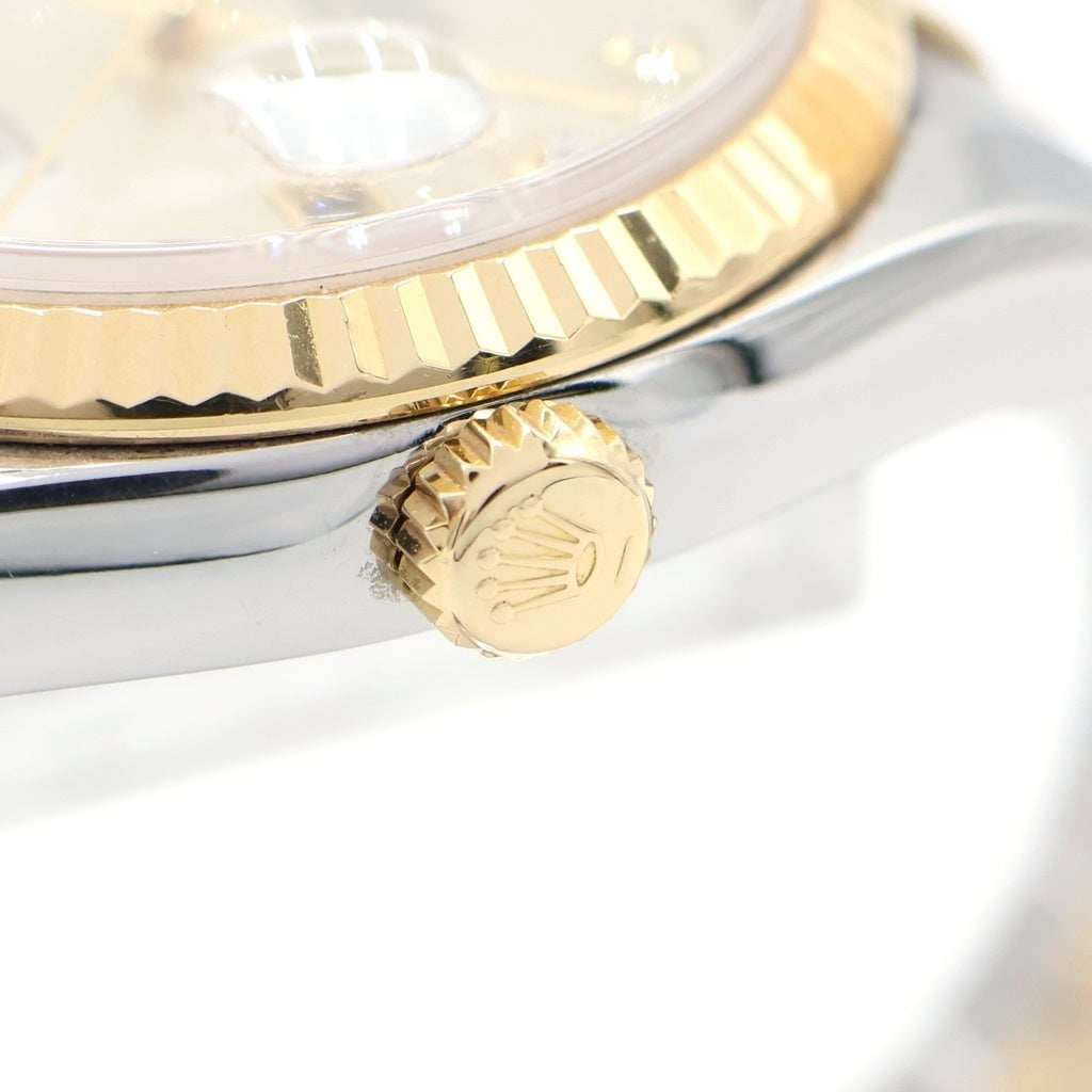 ROLEX(ロレックス) デイトジャスト シェル文字盤 10Pダイヤ 自動巻き 腕時計 K18YG イエローゴールド/シルバー 116233NG