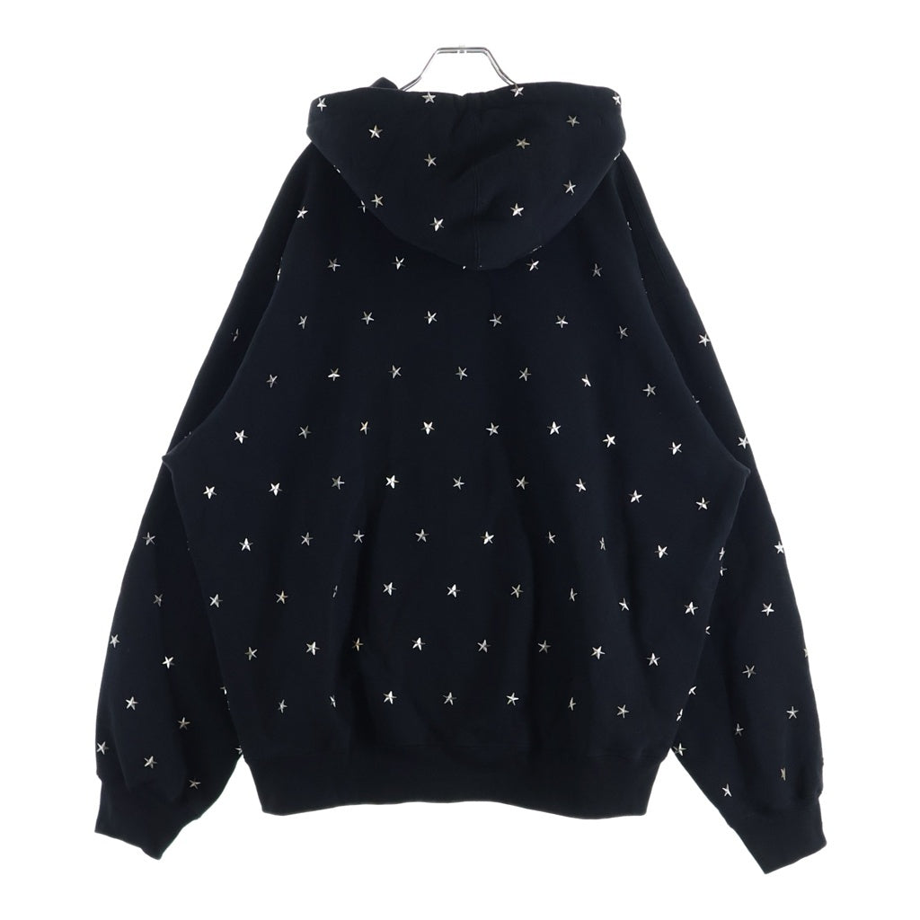 SUPREME(シュプリーム) Stars Studded Hooded Sweat スタースタッズ フーディー パーカー ブラック コットン XL
