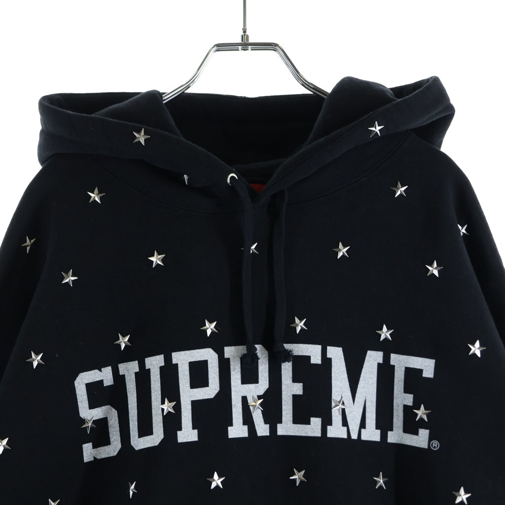 SUPREME(シュプリーム) Stars Studded Hooded Sweat スタースタッズ フーディー パーカー ブラック コットン XL