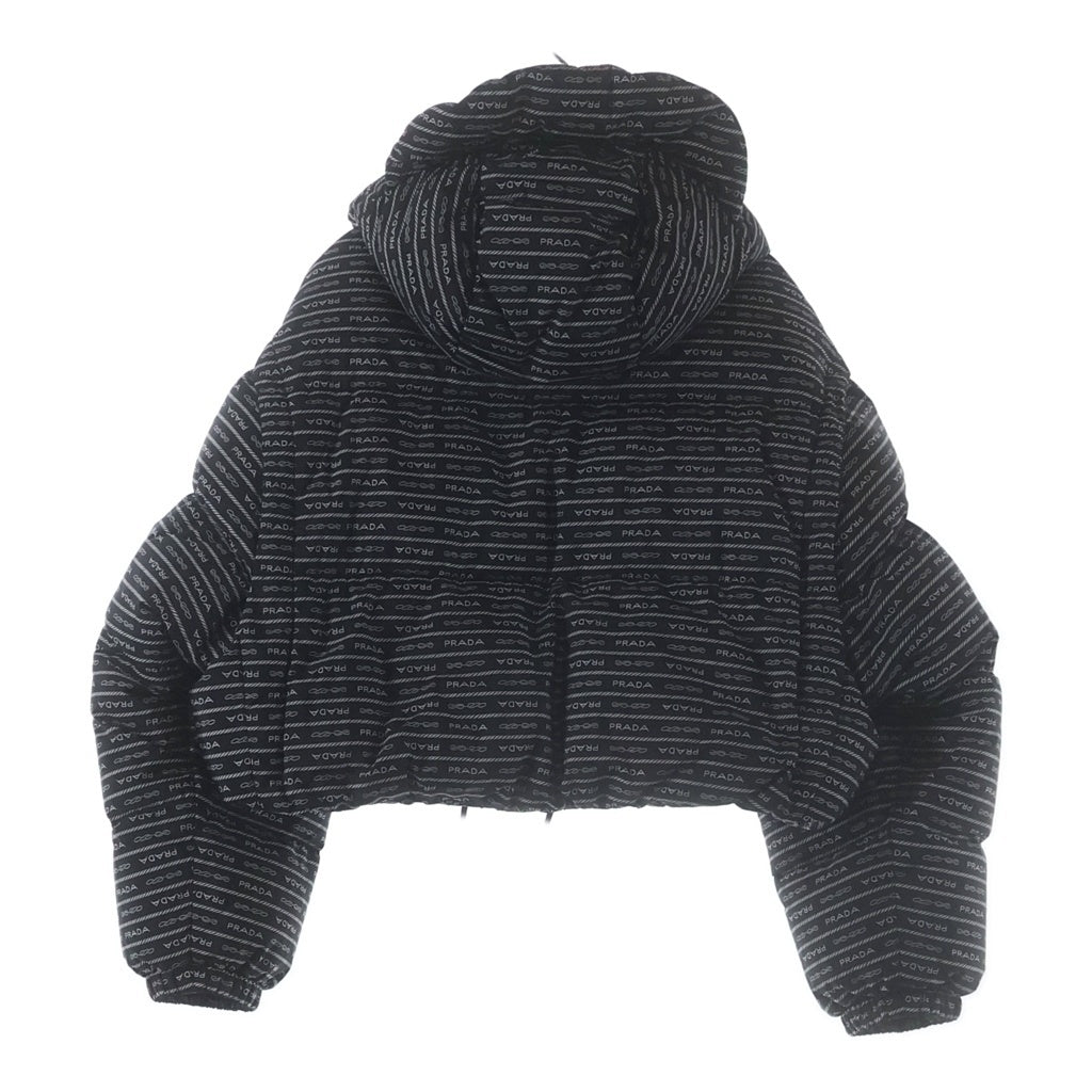 PRADA(プラダ) Re-Nylon リナイロン ダウンジャケット 総柄 ブラック×ホワイト 36 291973 レディース