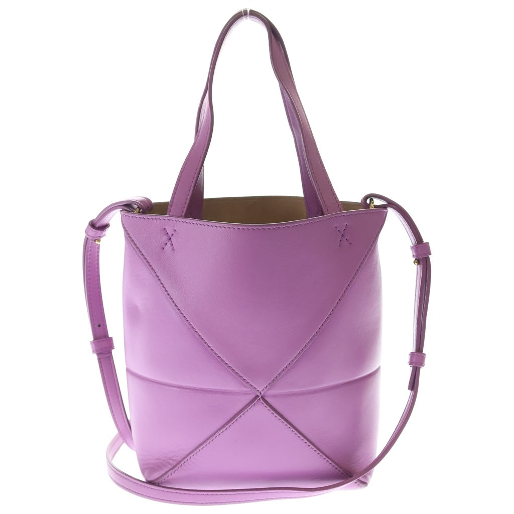 LOEWE(ロエベ) パズルフォルド ミニ レザー 2way ハンドバッグ ショルダーバッグ パープル レディース