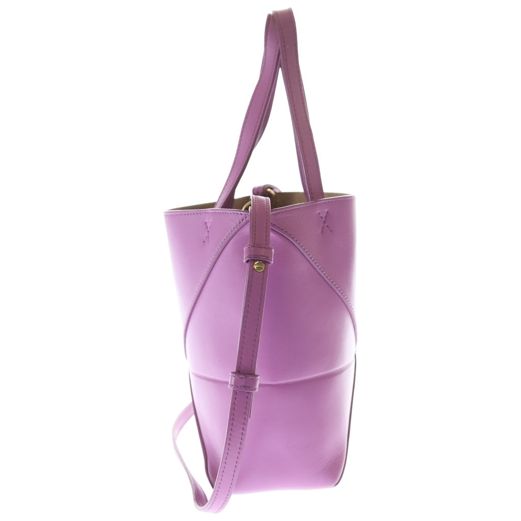 LOEWE(ロエベ) パズルフォルド ミニ レザー 2way ハンドバッグ ショルダーバッグ パープル レディース
