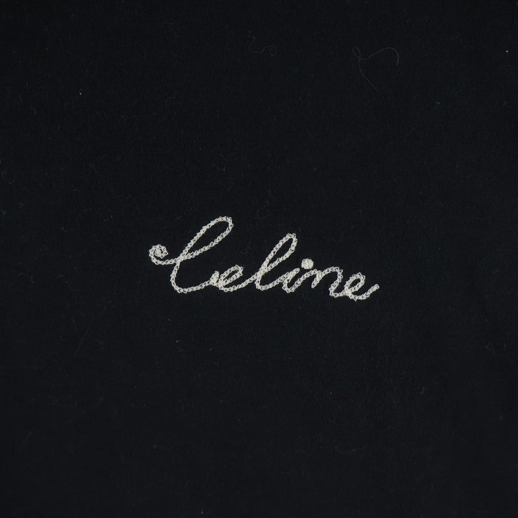 CELINE(セリーヌ) ロゴ刺繍 クルーネック 半袖 Tシャツ カットソー ブラック 2X486114L