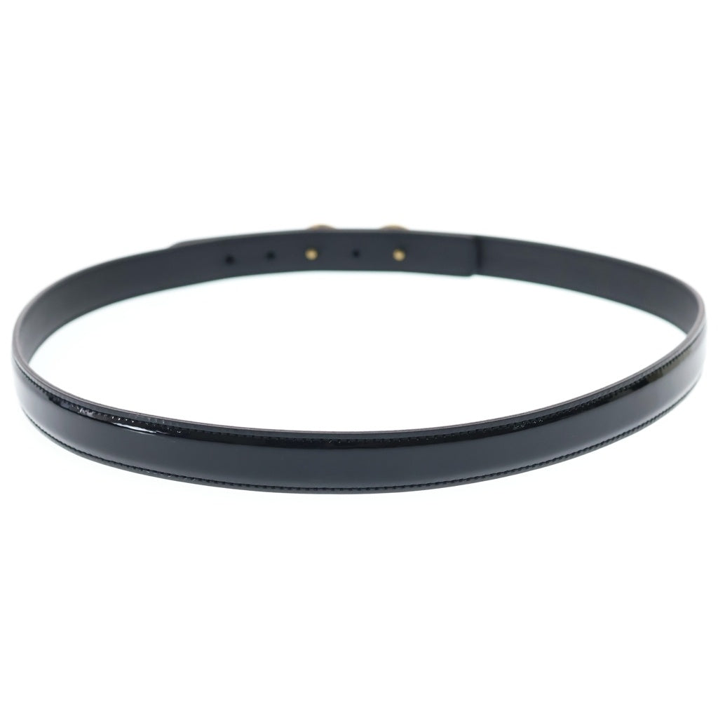 SAINT LAURENT PARIS(サンローランパリ) マイヨン レザー ベルト ブラック パテント 652221 ゴールド金具 レディース