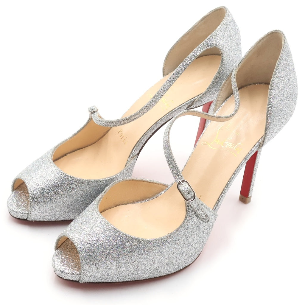 CHRISTIAN LOUBOUTIN(クリスチャンルブタン) グリッターラメヒールパンプス シルバー #35 レディース